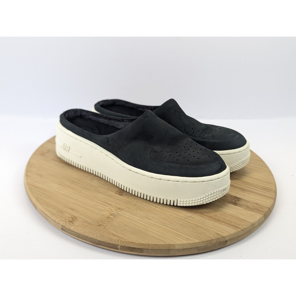 Nike Air Force 1 Lover XX Premium Black Slip On Shoes Mule Womans 6 Sneakers